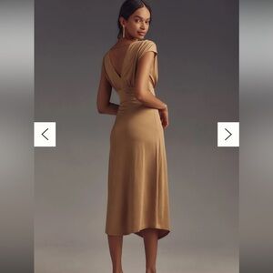 By Anthropologie V-Neck Ring Midi Dress